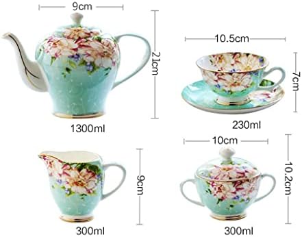 סט כוס קפה פרח חרסינה פסטורלי של Lkybooa סט, כוס תה תה, כוס תה, ציוד לתה של תה.