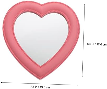 1 מחשב לב בצורת קוסמטי מראה אנכי שידה נייד מראת איפור נסיעות איפור מראה קוריאני דקור מבטא מראה השיש