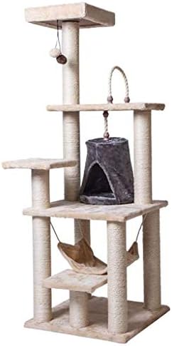 חתול שריטה צעצוע חתול עץ חתול מגדל מגרד הודעות לחתולים חתלתול אפור ריהוט חתול עץ גרדן פעילות מרכז עם