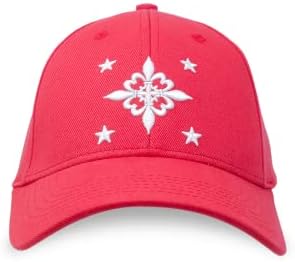 סיוט צרפתי - כובע פלקספיט לגברים ונשים - באריג כותנה-לוגו רקום לבן-תחתון אדום של מגן