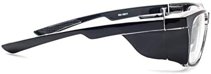 קרינת בטיחות משקפיים בשחור מלבני הברנש פלסטיק מסגרת עם עופרת עדשות-55-17-140