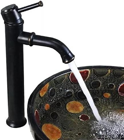 שמן שחור שפשף ברונזה ידית יחידה בורח אחד של כלי אמבטיה בכיור בכיור הברזים