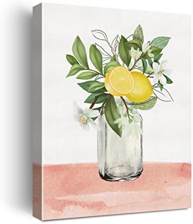 פרחי לימון של ניסטומיסו בבקבוק בד הדפסים עיצוב קיר קיר קנבס לימון שלט אמנות שלט בד פוסטר מתנות