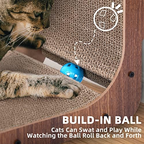 רך חלום חתול גרדן עם חתול צעצועי כדור מסלול, לבנות כדור, בצורת גרדן, קרטון טרקלין מיטה, יציב ועמיד,