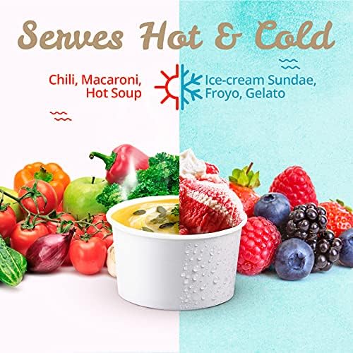 כוסות גלידה מנייר מטיקן-50-ספירה של 5.5 אונקיות קערות קינוח חד פעמיות לאוכל חם או קר, ציוד למסיבות של