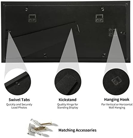 מסגרת תמונה של 5x7 מסגרת תמונה 2-פתיחה של קולאז 'מסגרות גלריה סגנון סגנון עץ שחור מסגרות צילום