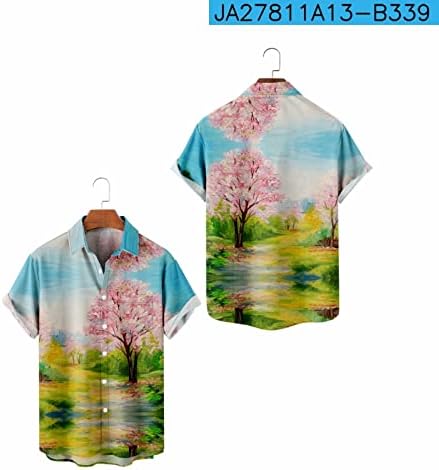 Xxbr 2023 ציור חדש חולצת הוואי פרחונית גברים נשים פניות צווארון וינטג 'חולצות גברים רחוב 6 בית 6