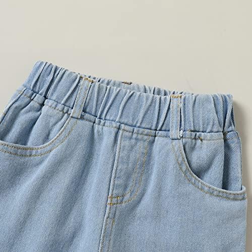 פעוטות בגדי תינוקות שרוול ארוך פרוע הדפסת לב עליון ג'ינס מכנסי מכנסי מכנסי סתיו תלבושות חורף בגדי ילדים
