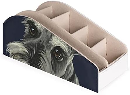 ציור שמן של Schnauzer Dog TV טלוויזיה מחזיקי שלט רחוק מארגן קופסא עט עפר עיפרון אחסון שולחן אחסון עם 6