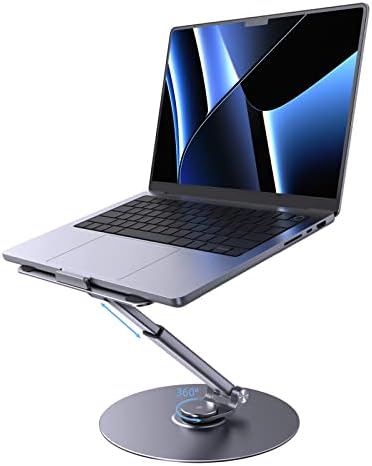 מחשב נייד LELUOYUN עמדת שולחן כתיבה, מעמד מחשב רב-פונקציונאלי ארגונומי, מתכוונן גובה עד 20 אינץ 'מעמד