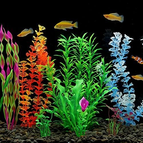 MyLifeUnit אקווריומים מלאכותיים צמחים 10 יח 'וצמחי מיכל דגים 10 יח' חבילה