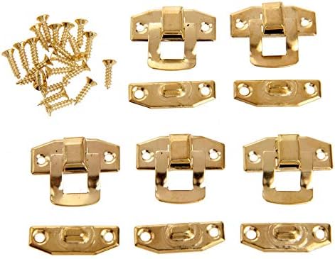 נעילת HASP בטיחותית 10 יחידות עתיקות ברזל זהב תפס תפס דקורטיבי תכשיטים יין קופסת עץ מנעול עץ מזוודת ארון אבזם אבזם