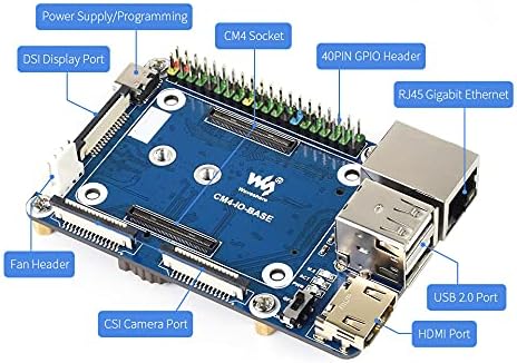 BFAB לכל גרסאות הפטל PI COMPUTE מודול 4, CM4-II-BASE-ACCE B עם לוח CM4-IO-BASE-B ומתאם HDMI USB, לוח בסיס מיני