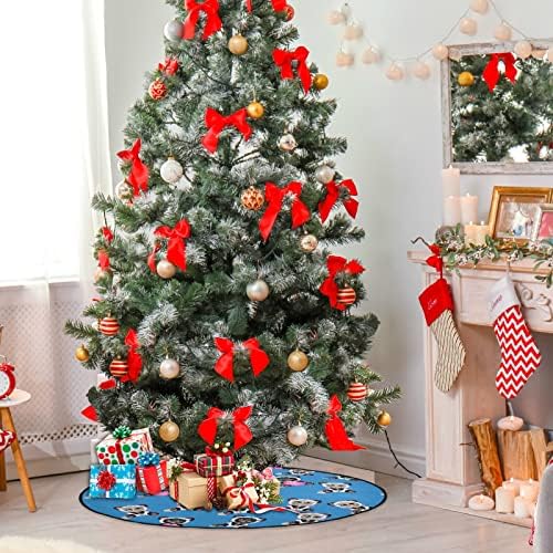 מחצלת עץ חג המולד Visesunny חתול חמוד בחליפת פנדה עץ עץ מעמד מחצלת מגן רצפה סופג עץ עץ מחצלת מגש לחג