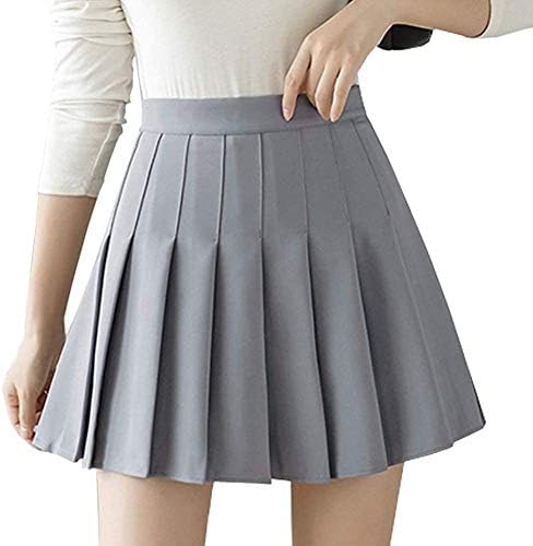 בנות נשים גבוהה מותן קפלים חצאית רגיל משובץ אונליין מיני חצאית סקטים טניס בית ספר אחיד חצאיות רירית מכנסיים