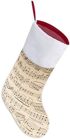 הערות מוזיקת ​​רטרו בהתאמה אישית של גרב חג מולד ביתי עץ חג המולד קישוטי תלייה
