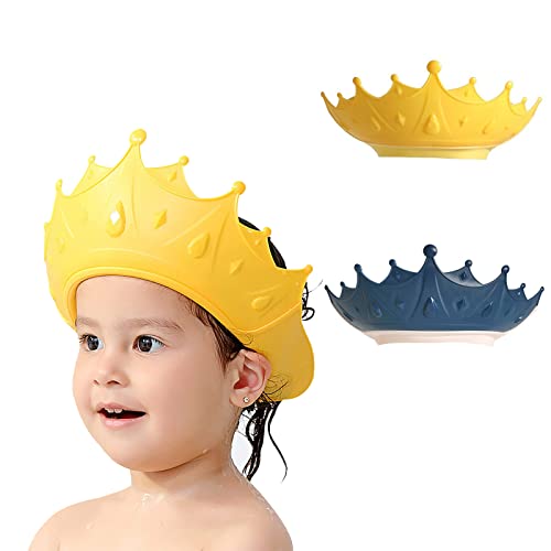 Funupup 2 חבילה כובע מקלחת לתינוק לילדים, פעוטות מתכווננת שטיפת שיער כביסה מגן על כובע ים מקלחת לתינוק