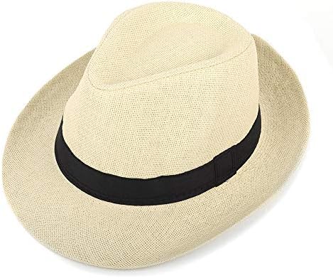 ווסטנד יוניסקס קיץ רחב שוליים פדורה-כובעים לגברים & מגבר; נשים + פנמה כובעים & מגבר; כובעי קש