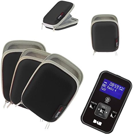 Navitech נייד שחור עמיד בפני מים קשים MP3 / Mini DAB FM נגן דיגיטלי נגן רדיו רדיו / כיסוי תואם ל- Intenso