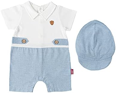 Chobbybun Baby Boy Colraked Onsies חולצת פולו בגד גוף עם כובע