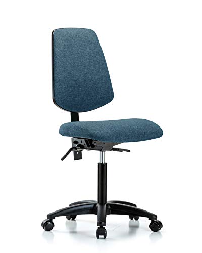לבטק ישיבה סגן 42259 כיסא ספסל בינוני, בד, בסיס ניילון בגב בינוני - גלגלים, כחול