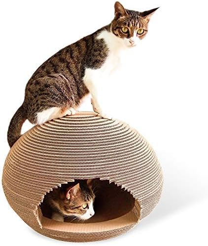 חתול מגרד טרקלין כדור בצורת גלי נייר חתול שריטה קרטון נסתרת בית