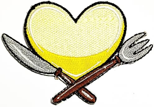 צהוב לב עם סכום קריקטורה ברזל על תיקוני פעילויות רקום לוגו להלביש ג ' ינס מעילי כובעי תרמילי חולצות אביזרי