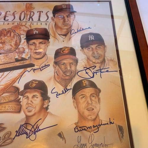 מועדון הזוכים בכפפות זהב יפה חתם על ליטוגרף גדול עם גארי קרטר - אמנות MLB עם חתימה