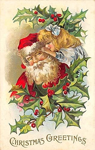 כרטיס פוסט של סנטה קלאוס כתיבת גלויות עתיקות וינטג 'ישן