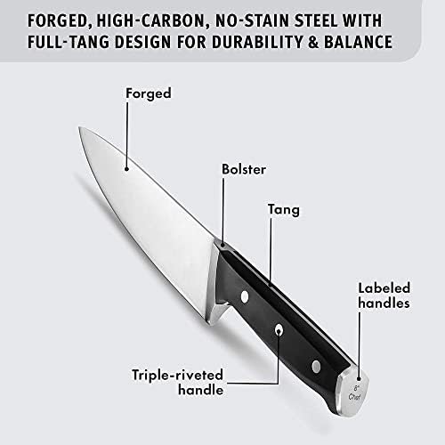 פלוקו קלאסי עצמי חידוד סכום סכין בלוק סט עם טכנולוגיה, 12 חתיכה