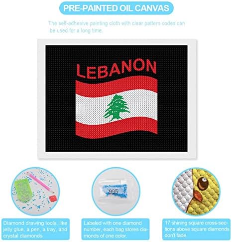 ערכות ציור יהלומי דגל לבנון 5 ד עשה זאת בעצמך תרגיל מלא ריינסטון אמנויות וול דקור למבוגרים 12איקס 16