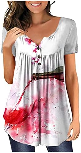 נשים של חולצות לקיץ פרחוני הדפסת חולצות מקרית מתגנדר קצר שרוול חולצות בתוספת גודל טוניקת ללבוש