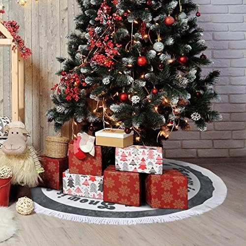 חצאית עץ חג המולד עם ציצית, צללית כלב חג המולד חצאית עץ עץ חג המולד, חצאית עץ צללית של 30 אינץ