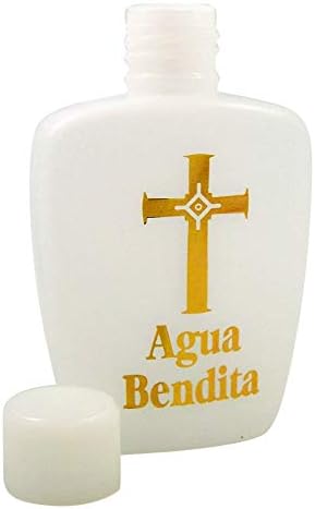 3 חבילות זהב צלב זהב ספרדית Agua Bendita בקבוק מים קדוש עם כובע, 2 גרם