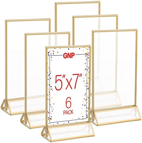 מסגרות תמונה 5x7 6 חבילות-מסגרת צפה למספרי שולחן, שלטי חתונה, תמונות או תפאורה שולחן על ידי