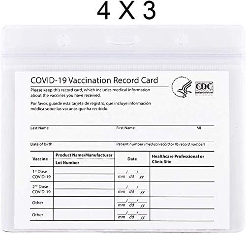4 איקס 3 ב חיסון שיא חיסון אופקי מזהה כרטיס שם תג תג כרטיסי מחזיק ברור ויניל פלסטיק שרוול עם עמיד למים