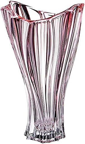 אוסף ורוד פלאנטיקה קערה דקורטיבית מעוצבת ביד מרוססת קריסטל - קערה אמצעית בגודל 8.8 אינץ ', ורוד