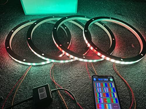 Sando Tech 4PCS 8 '' צבע חלום רודף רמקול LED טבעת אור מהבהב זרימה זרימה סירות סירות אור מרווח יכול