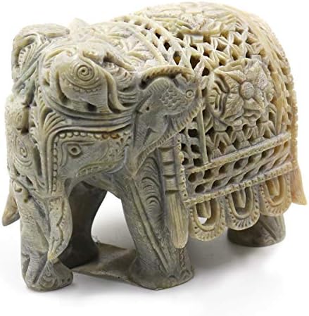 גלריית טאג 'פיל פיל אבן חנות עשב בעבודת יד בג'אלי או עבודות פתוחות מגוש אבן יחיד מהודו