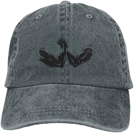 שחור צללית שרירים זרוע היאבקות לחימה בייסבול כובעי יוניסקס קאובוי כובע קסקט כובע בציר מתכוונן אופנה