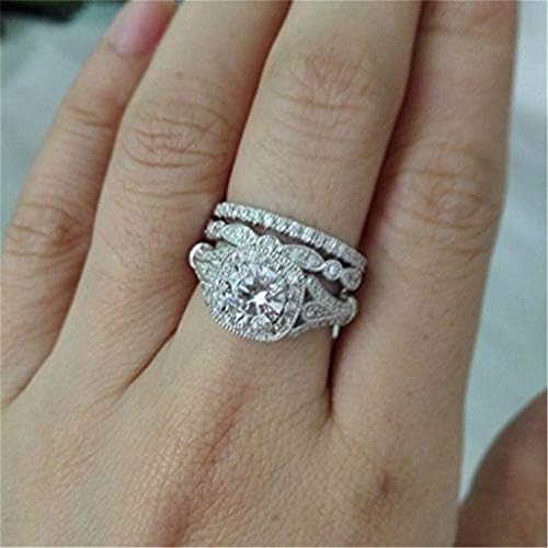טבעת כסף סטרלינג מכסף 3PC להקות חתונה עם טבעת אירוס