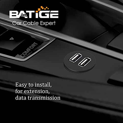 BATIGE כפול USB מכונית רכב סומק כבל 2 יציאות להארכה והעברת נתונים יכולות להטעין ולהעביר נתונים במקביל לרכב