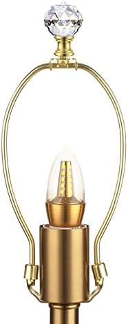 קנומו 2 חבילות פיאות קריסטל זכוכית כדור מנורת עיטורים כובע ידית מנורת קישוט עבור מנורת צל, ברור וזהב, 1-3/4 סנטימטרים
