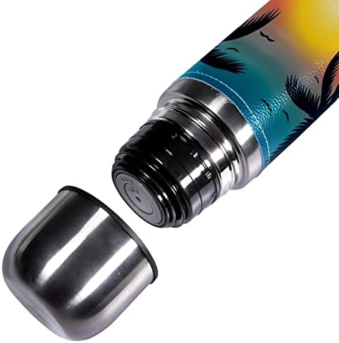 SDFSDFSD 17 גרם ואקום מבודד נירוסטה בקבוק מים ספורט קפה ספל ספל ספל עור אמיתי עטוף BPA בחינם, רקע עם עצי