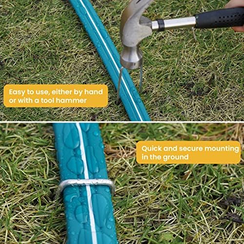 צינור שופך של Linex Strickler 25 רגל עבור צינור השקיית דשא בגינה עם קצה חיבור וצינור