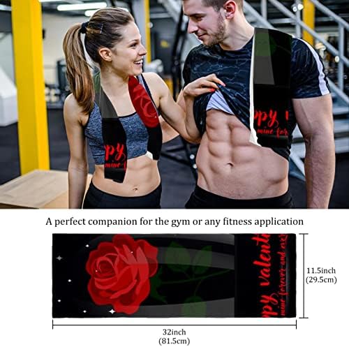 Lorvies Happy Valentine Microfiber מגבות כושר ספורט אימון כושר מגבת זיעה מתייבש מהיר 2 חבילה 12 אינץ 'x 35 אינץ'
