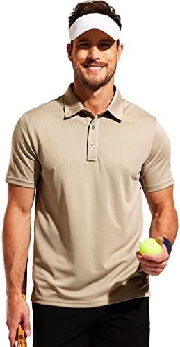 חולצות פולו לגברים של Mier מהירות גולף יבש מהיר שרוול קצר צווארון לחות מזדמנת בביצועים מפתחים, פוליאסטר