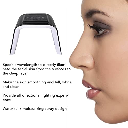 LED אור הורי מכונת טיפוח פנים פוטודינמית 178 צ'יפס אור 6 צבעים עור מכונת פוטון לחות שחור 100-240V
