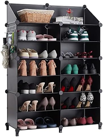 ארון ארגונית לאחסון נעליים הניתן לגיבוב, מתלה אחסון נעליים מפלסטיק 12 קוביות ארון נעליים מודולרי