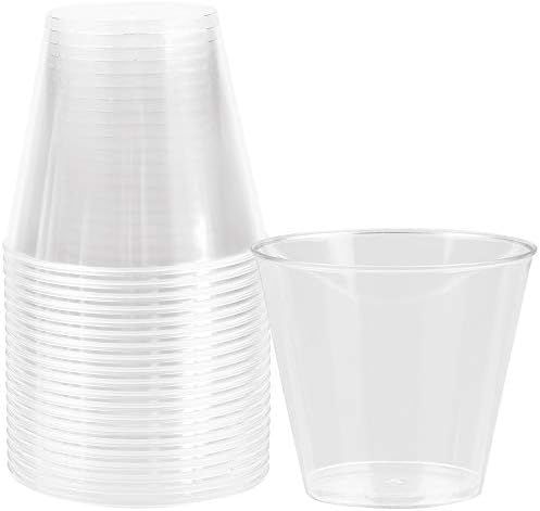 כוסות שוט מפלסטיק 5 אונקיות - כוסות סקוואט כוסות פלסטיק קשיח חד פעמיות צלולות קריסטל - כוסות, נהדרות לוויסקי,